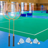 Maxbell 2Pcs Badminton Rackets with 3 Nylon Balls Family Training Badminton Racquets Yellow