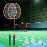 Maxbell 2Pcs Badminton Rackets with 3 Nylon Balls Family Training Badminton Racquets Yellow