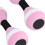 Maxbell Aquatic Dumbbells Water Aerobic Exercise for Training Workouts Swimming Pool Pink and White