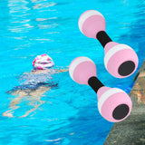 Maxbell Aquatic Dumbbells Water Aerobic Exercise for Training Workouts Swimming Pool Pink and White