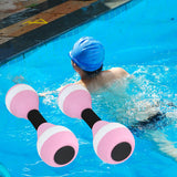 Maxbell Aquatic Dumbbells Water Aerobic Exercise for Training Workouts Swimming Pool Pink and White