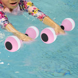 Maxbell Aquatic Dumbbells Water Aerobic Exercise for Training Workouts Swimming Pool Pink and White