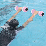 Maxbell Aquatic Dumbbells Water Aerobic Exercise for Training Workouts Swimming Pool Pink and White