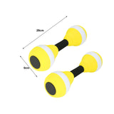 Maxbell Aquatic Dumbbells Water Aerobic Exercise for Training Workouts Swimming Pool Yellow and White