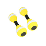 Maxbell Aquatic Dumbbells Water Aerobic Exercise for Training Workouts Swimming Pool Yellow and White