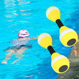 Maxbell Aquatic Dumbbells Water Aerobic Exercise for Training Workouts Swimming Pool Yellow and White