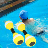 Maxbell Aquatic Dumbbells Water Aerobic Exercise for Training Workouts Swimming Pool Yellow and White