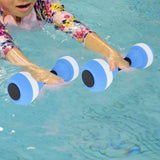 Maxbell Aquatic Dumbbells Water Aerobic Exercise for Training Workouts Swimming Pool Blue and White