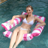 Maxbell Floating Chair Water Toy Float Lounge Chair for Beach Vocation Swimming Pool Pink