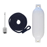 Maxbell Boat Bumpers Shield Protection with Inflatable Needles Sailboats Marine Dock White Black Rope