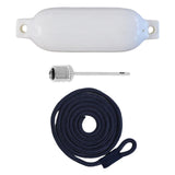 Maxbell Boat Bumpers Shield Protection with Inflatable Needles Sailboats Marine Dock White Black Rope