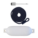 Maxbell Boat Bumpers Shield Protection with Inflatable Needles Sailboats Marine Dock White Black Rope