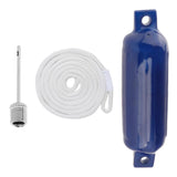 Maxbell Boat Bumpers Shield Protection with Inflatable Needles Sailboats Marine Dock Blue White Rope