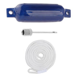 Maxbell Boat Bumpers Shield Protection with Inflatable Needles Sailboats Marine Dock Blue White Rope