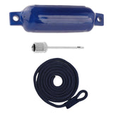Maxbell Boat Bumpers Shield Protection with Inflatable Needles Sailboats Marine Dock Blue Black Rope