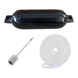 Maxbell Boat Bumpers Shield Protection with Inflatable Needles Sailboats Marine Dock Black White Rope