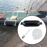 Maxbell Boat Bumpers Shield Protection with Inflatable Needles Sailboats Marine Dock Black White Rope