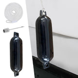 Maxbell Boat Bumpers Shield Protection with Inflatable Needles Sailboats Marine Dock Black White Rope
