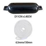 Maxbell Boat Bumpers Shield Protection with Inflatable Needles Sailboats Marine Dock Black White Rope