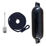Maxbell Boat Bumpers Shield Protection with Inflatable Needles Sailboats Marine Dock Black Black Rope