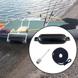 Maxbell Boat Bumpers Shield Protection with Inflatable Needles Sailboats Marine Dock Black Black Rope