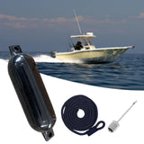 Maxbell Boat Bumpers Shield Protection with Inflatable Needles Sailboats Marine Dock Black Black Rope