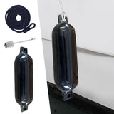 Maxbell Boat Bumpers Shield Protection with Inflatable Needles Sailboats Marine Dock Black Black Rope
