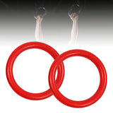 Maxbell 2Pcs Gymnastics Rings Bar Attachment Workout for Women Men Training Gym Ring Red