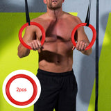Maxbell 2Pcs Gymnastics Rings Bar Attachment Workout for Women Men Training Gym Ring Red