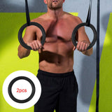 Maxbell 2Pcs Gymnastics Rings Bar Attachment Workout for Women Men Training Gym Ring Black
