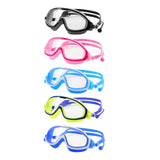 Maxbell Kids Swim Goggles with Earplug Adjustable for Kids 6-14 Teenagers Boys Girls Black
