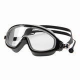 Maxbell Kids Swim Goggles with Earplug Adjustable for Kids 6-14 Teenagers Boys Girls Black