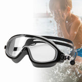 Maxbell Kids Swim Goggles with Earplug Adjustable for Kids 6-14 Teenagers Boys Girls Black