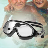 Maxbell Kids Swim Goggles with Earplug Adjustable for Kids 6-14 Teenagers Boys Girls Black