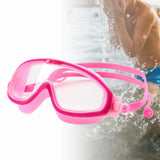 Maxbell Kids Swim Goggles with Earplug Adjustable for Kids 6-14 Teenagers Boys Girls Pink