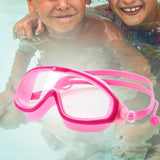 Maxbell Kids Swim Goggles with Earplug Adjustable for Kids 6-14 Teenagers Boys Girls Pink