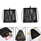 Maxbell Mesh Drawstring Backpack Durable Mesh Bag Rucksack for Yoga Swimming Camping 40cmx45cm