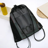 Maxbell Mesh Drawstring Backpack Durable Mesh Bag Rucksack for Yoga Swimming Camping 40cmx45cm