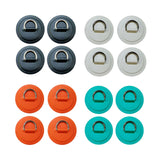 Maxbell 4Pcs D Rings Patch Stainless Steel Cord Buckles for Boat Paddle Board Dinghy White