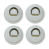 Maxbell 4Pcs D Rings Patch Stainless Steel Cord Buckles for Boat Paddle Board Dinghy White