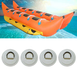 Maxbell 4Pcs D Rings Patch Stainless Steel Cord Buckles for Boat Paddle Board Dinghy White