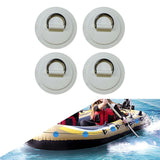 Maxbell 4Pcs D Rings Patch Stainless Steel Cord Buckles for Boat Paddle Board Dinghy White