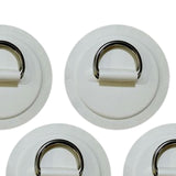 Maxbell 4Pcs D Rings Patch Stainless Steel Cord Buckles for Boat Paddle Board Dinghy White