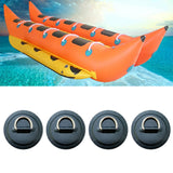 Maxbell 4Pcs D Rings Patch Stainless Steel Cord Buckles for Boat Paddle Board Dinghy Black