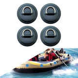 Maxbell 4Pcs D Rings Patch Stainless Steel Cord Buckles for Boat Paddle Board Dinghy Black