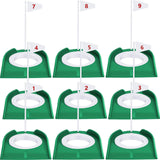 Maxbell 9Pcs Practice Hole with Flag Backyard Putter Practicing Putting Cup for Golf White Flag