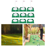 Maxbell 9Pcs Practice Hole with Flag Backyard Putter Practicing Putting Cup for Golf White Flag