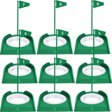 Maxbell 9Pcs Practice Hole with Flag Backyard Putter Practicing Putting Cup for Golf Green Flag