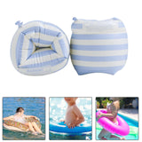 Maxbell Swimming Arm Rings Tube Armlets Float Sleeves Pool Inflatable Swim Arm Bands Blue Stripe