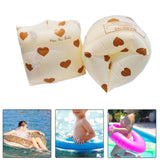 Maxbell Swimming Arm Rings Tube Armlets Float Sleeves Pool Inflatable Swim Arm Bands Brown Heart